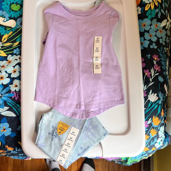 Cat & Jack Toddler Girls Size 2T Long Sleeve Top and pants set outfit NWT! - Picture 2 of 7